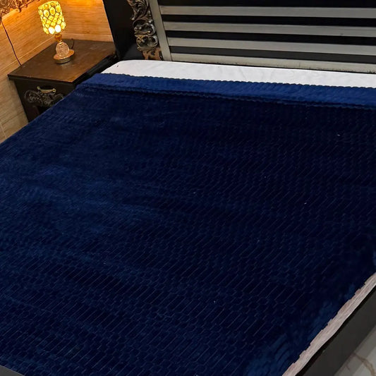 Elegant Plush Embossed Bubble Double Bed Blanket