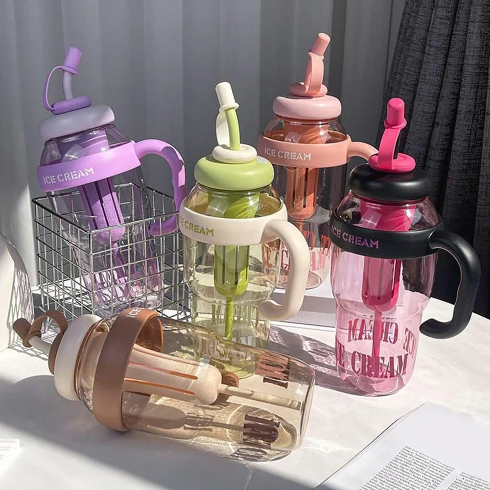 Ice Cream Print Gym Water Bottle ABS Plastic