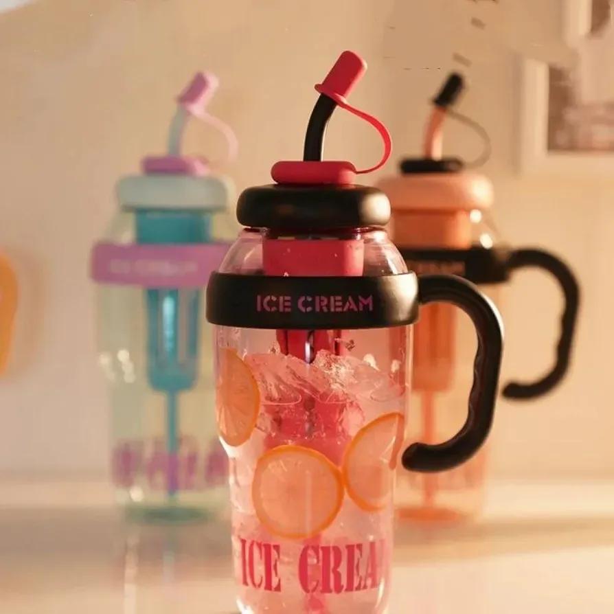 Ice Cream Print Gym Water Bottle ABS Plastic