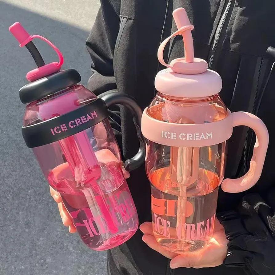 Ice Cream Print Gym Water Bottle ABS Plastic