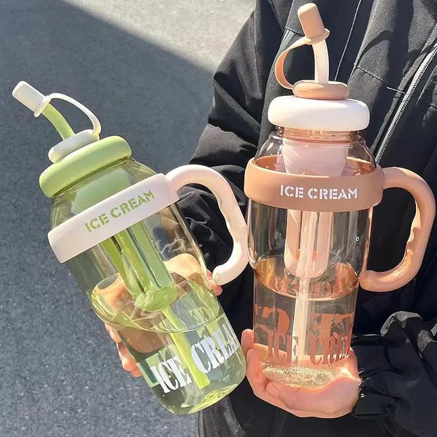 Ice Cream Print Gym Water Bottle ABS Plastic