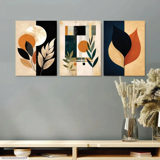 Abstract Art Wall Art 3Pcs 8x11 MDF Multicolor