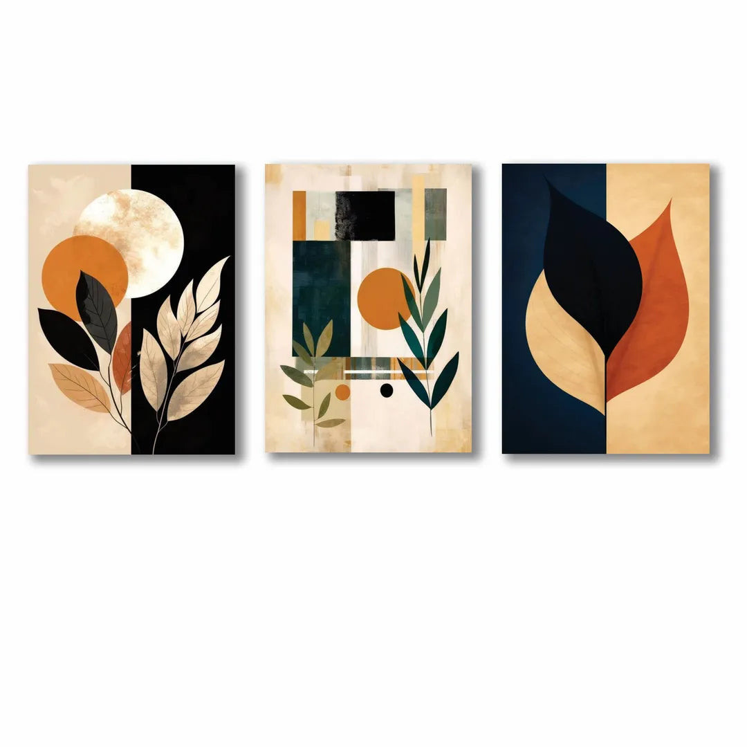 Abstract Art Wall Art 3Pcs 8x11 MDF Multicolor