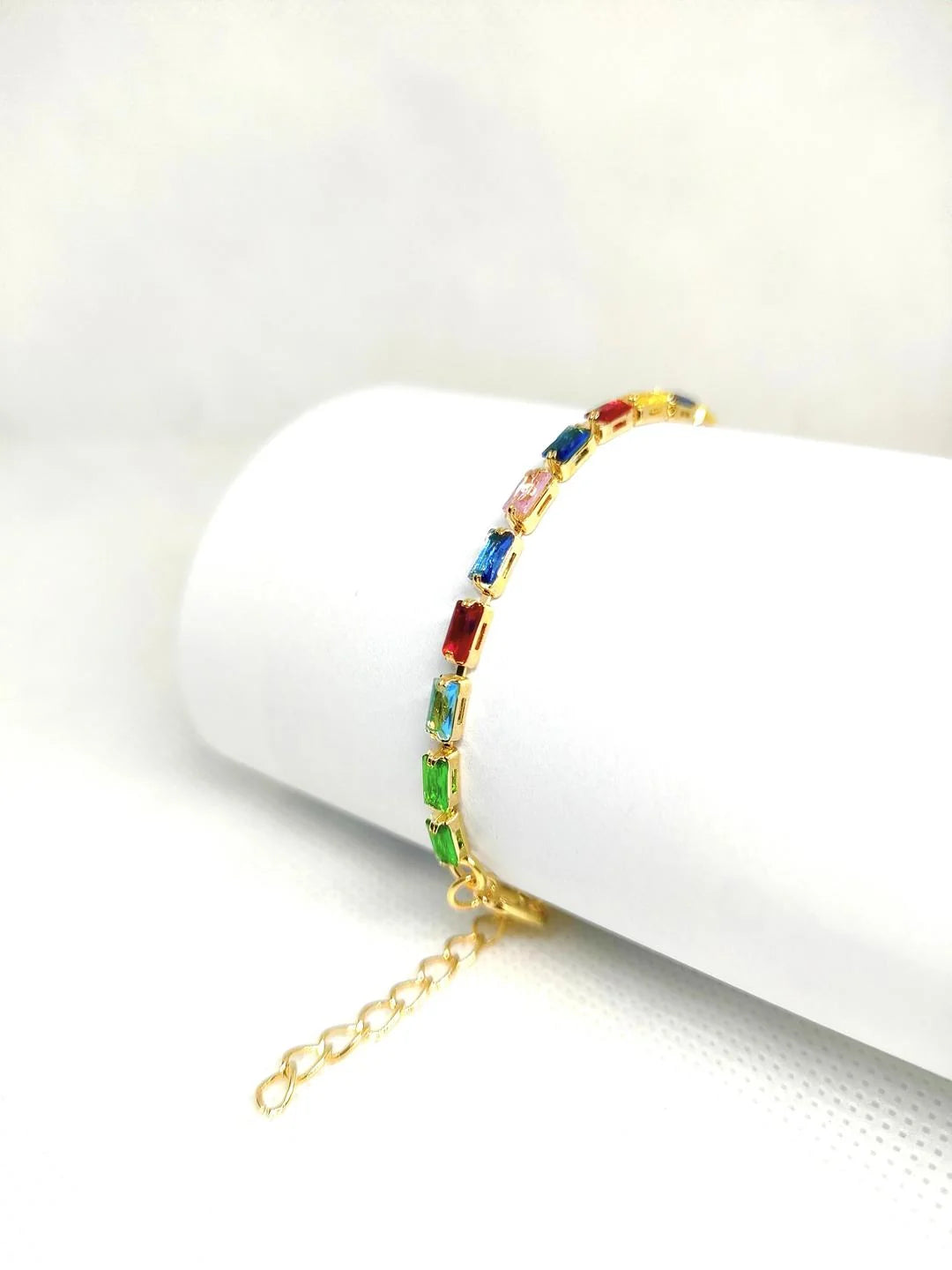 Red Gemstone Chain Bracelet for Women & Men